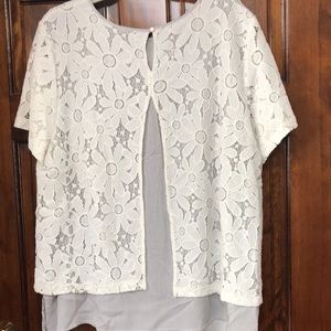 Alfred Dunner lacy overlay top.